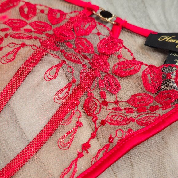 NWT Honey Birdette Ruby Raspberry Red Brief Panty Size Small - Picture 4 of 6